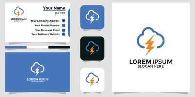logotipo de design em nuvem e cartão de marca vetor