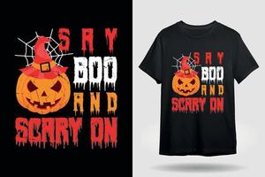 boo design de camiseta de halloween vetor