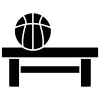 banco, ícone de estilo sólido de tema de basquete vetor