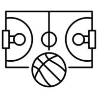 quadra de basquete, ícone de estilo de linha de tema de basquete vetor