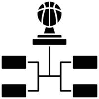 campeonato, ícone de estilo sólido de tema de basquete vetor