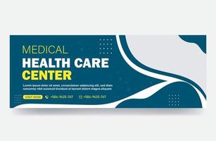 banner de cobertura da web de serviço de saúde médico grátis vetor