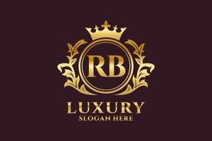 modelo de logotipo de luxo real carta inicial rb em arte vetorial para projetos de marca de luxo e outras ilustrações vetoriais. vetor