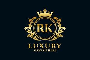 modelo de logotipo de luxo real carta inicial rk em arte vetorial para projetos de marca de luxo e outras ilustrações vetoriais. vetor