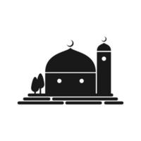 ilustração de silhueta de mesquita negra vetor