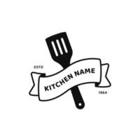 ícone de logotipo de cozinha de espátula fantasma para negócios de restaurante vetor