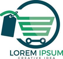 design de logotipo de vetor de carrinho de compras. ícone do aplicativo de compras on-line.