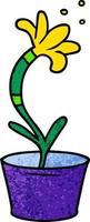 doodle de desenho texturizado de uma planta de casa vetor