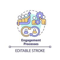 ícone do conceito de processos de engajamento. incentivos para crescer. importante fator de sucesso idéia abstrata ilustração de linha fina. desenho de contorno isolado. traço editável. vetor