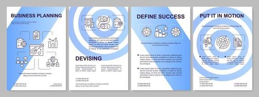 modelo de folheto gardient azul de planejamento de negócios. desenvolvimento empresarial. design de folheto com ícones lineares. 4 layouts vetoriais para apresentação, relatórios anuais. vetor