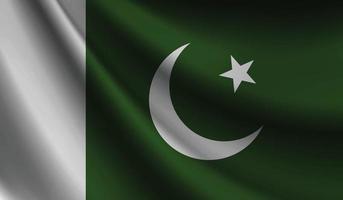 bandeira do Paquistão acenando fundo para design patriótico e nacional vetor