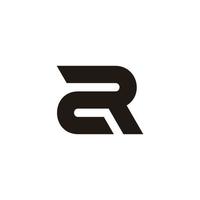carta 2r r2 vetor de logotipo de linha geométrica abstrata