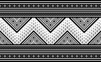 vetor padrão étnico, abstrato geométrico sem costura, design tribal de tecido preto e branco.
