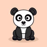 ilustração vetorial de panda fofo e animal chibi vetor