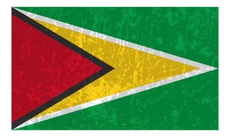 bandeira grunge da guiana, cores oficiais e proporção. ilustração vetorial. vetor