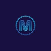 logotipo letra m logotipo digital da empresa de tecnologia vetor