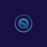 logotipo letra q logotipo digital da empresa de tecnologia vetor