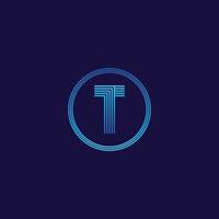 logotipo letra t logotipo digital da empresa de tecnologia vetor