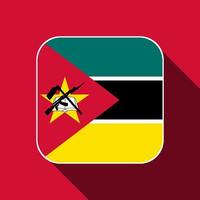 bandeira de Moçambique, cores oficiais. ilustração vetorial. vetor