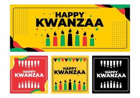 banner de evento feliz kwanzaa e design de mídia social vetor