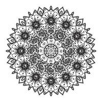 padrão circular em forma de mandala para henna, mehndi, tatuagem, decoração. ornamento decorativo em estilo oriental étnico. página do livro para colorir. vetor