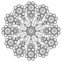 padrão circular em forma de mandala para henna, mehndi, tatuagem, decoração. ornamento decorativo em estilo oriental étnico. página do livro para colorir. vetor