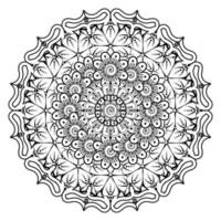 padrão circular em forma de mandala para henna, mehndi, tatuagem, decoração. ornamento decorativo em estilo oriental étnico. página do livro para colorir. vetor