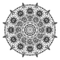 padrão circular em forma de mandala para henna, mehndi, tatuagem, decoração. ornamento decorativo em estilo oriental étnico. página do livro para colorir. vetor