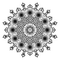 padrão circular em forma de mandala para henna, mehndi, tatuagem, decoração. ornamento decorativo em estilo oriental étnico. página do livro para colorir. vetor