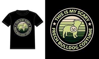 esta é minha camiseta engraçada de halloween de fantasia de buldogue francês assustador vetor