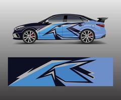 design de envoltório para carro esporte personalizado. decalque de envoltório de carro de corrida esportiva e design de adesivo. vetor