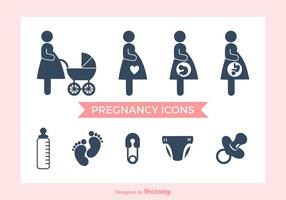 Ícones de vetor de gravidez grátis