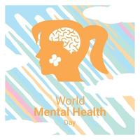 comemorando o dia mundial da saúde mental, com o conceito de mulheres que precisam de saúde mental vetor