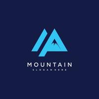vetor de design de logotipo letra m com conceito de montanha