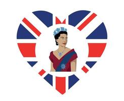 rainha elizabeth jovem retrato britânico reino unido bandeira nacional europa emblema mapa ícone ilustração vetorial elemento de design abstrato vetor