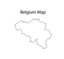 ilustração vetorial de contorno de mapa da bélgica em fundo branco vetor