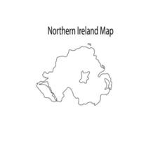 ilustração em vetor de contorno de mapa da Irlanda do Norte em fundo branco
