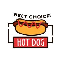 distintivo retrô de loja de cachorro-quente para design de fast food vetor