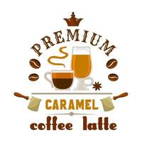 ícone de caramelo de café com leite premium vetor