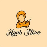 design de logotipo muslimah hijab ou lenço de cabeça vetor