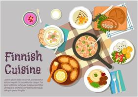 pratos de café da manhã de domingo da cozinha finlandesa ícone vetor