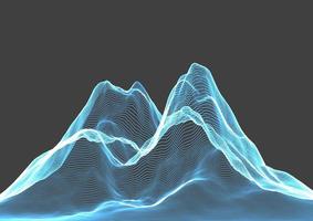 paisagem de montanha wireframe azul vetor