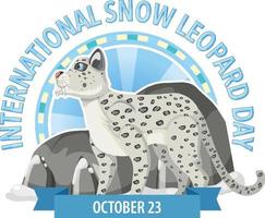 conceito internacional do logotipo do leopardo da neve vetor