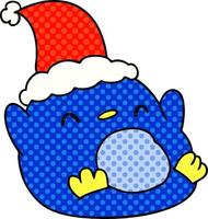 desenho de natal do pinguim kawaii vetor