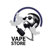 loja de vape com estilo de design de silhueta vetor