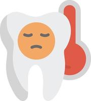 ícone plano de temperatura do dente vetor