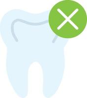 ícone plano de perda de dentes vetor