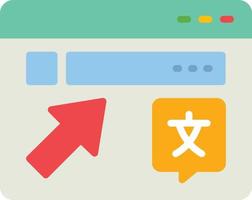 ícone plano do tradutor online vetor
