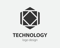 design de tecnologia de hexágono de vetor de logotipo de tendência. logotipo de tecnologia para sistema inteligente, aplicativo de rede, ícone de criptografia.