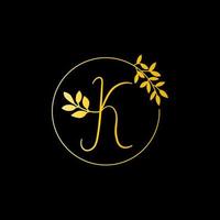 k letter design de logotipo para empresa de moda e beleza e spa. ícone de vetor de letra k. k logotipo dourado